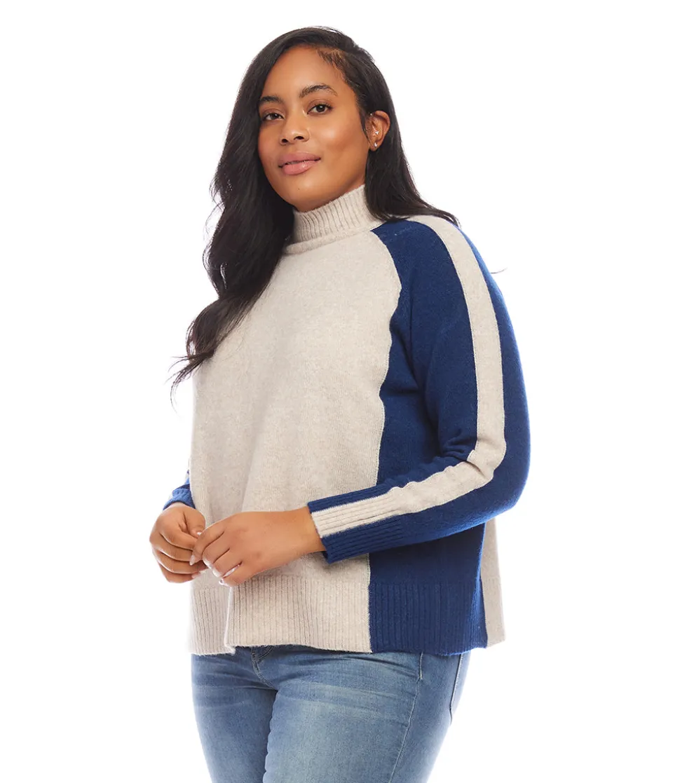 Plus Size Colorblock Sweater