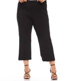 Plus Size Cropped Pintuck Pants
