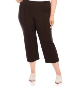 Plus Size Cropped Pintuck Pants