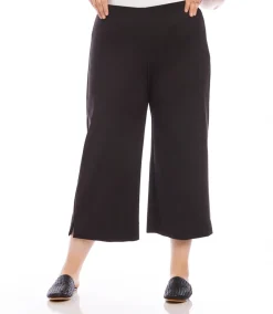 Plus Size Cropped Wide Leg Pants