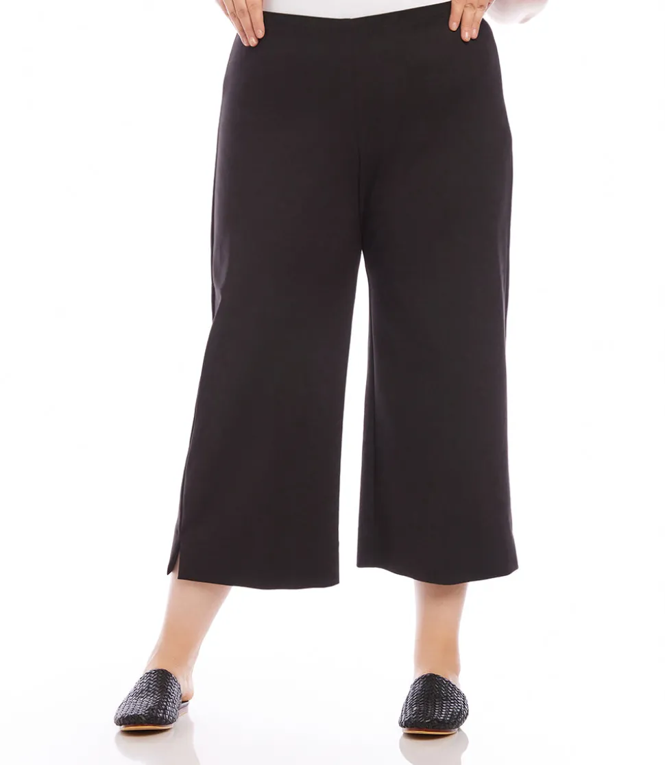 Plus Size Cropped Wide Leg Pants