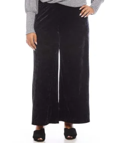 Plus Size Crushed Velvet Pants