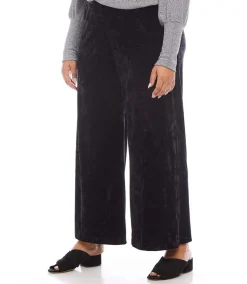 Plus Size Crushed Velvet Pants