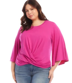 Plus Size Drape Front Top
