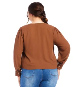 Plus Size Drape Front Top