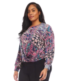 Plus Size Drape Front Top