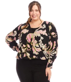 Plus Size Drape Front Top