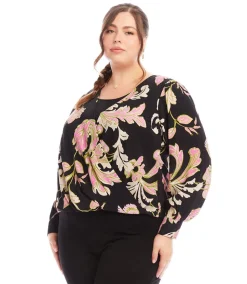 Plus Size Drape Front Top