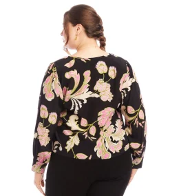 Plus Size Drape Front Top