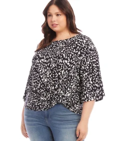 Plus Size Flare Sleeve Pickup Top