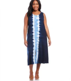Plus Size Front Slit Midi Dress