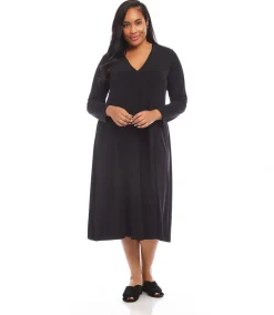 Plus Size Kate V-Neck Midi Travel Dress