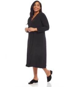 Plus Size Kate V-Neck Midi Travel Dress