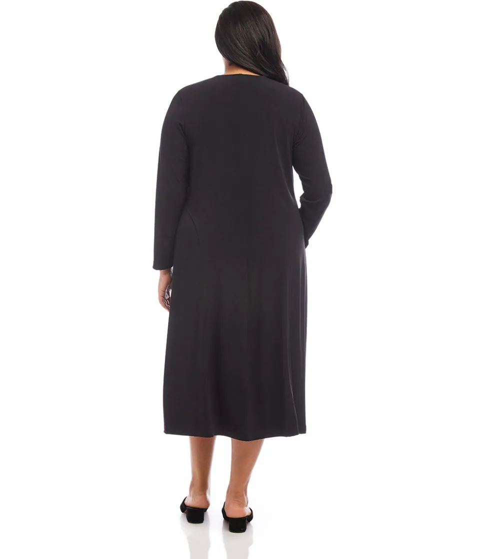 Plus Size Kate V-Neck Midi Travel Dress