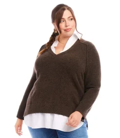 Plus Size Layered Sweater