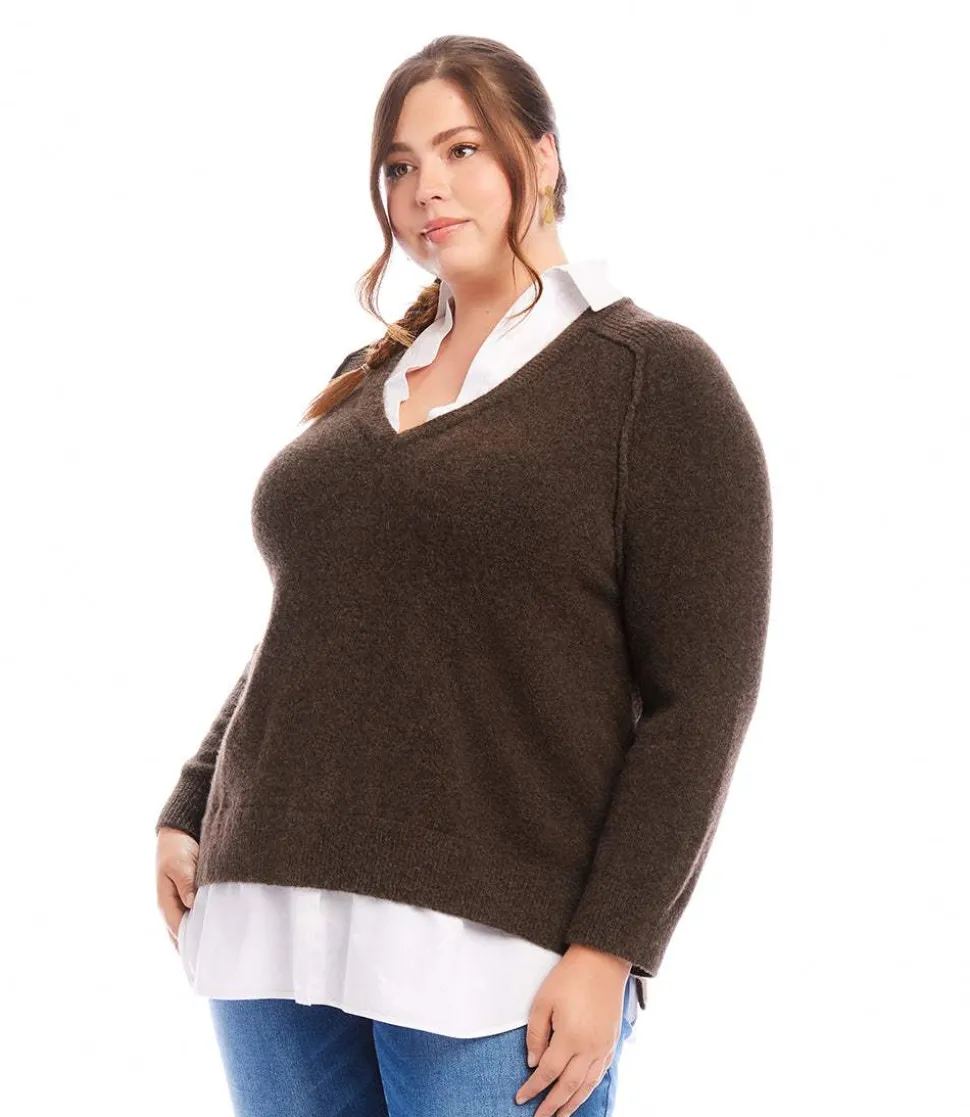 Plus Size Layered Sweater