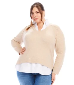 Plus Size Layered Sweater