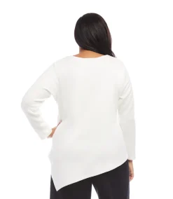 Plus Size Long Sleeve Asymmetric Top