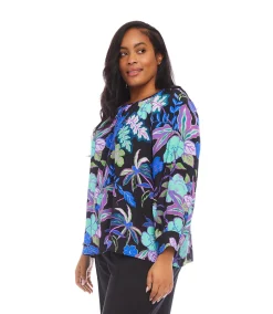 Plus Size Long Sleeve Peasant Top