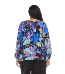 Plus Size Long Sleeve Peasant Top