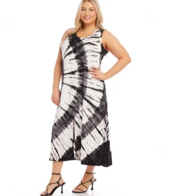 Plus Size Midi Tie Dye Dress