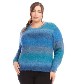 Plus Size Ombre Boucle Sweater