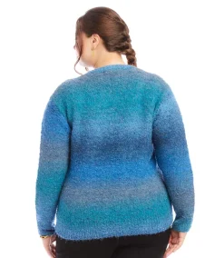 Plus Size Ombre Boucle Sweater