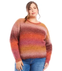 Plus Size Ombre Boucle Sweater