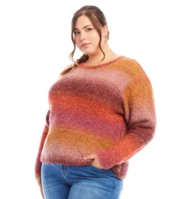Plus Size Ombre Boucle Sweater