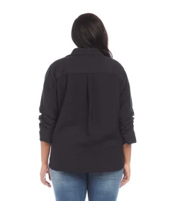 Plus Size Ruched Sleeve Shirt