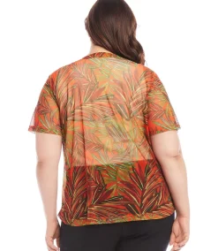 Plus Size Short Sleeve Mesh Top