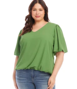 Plus Size Sleeve Puff Sleeve Top