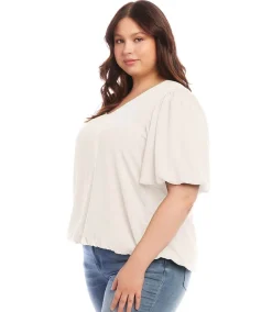Plus Size Sleeve Puff Sleeve Top