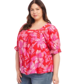 Plus Size Square Neck Top