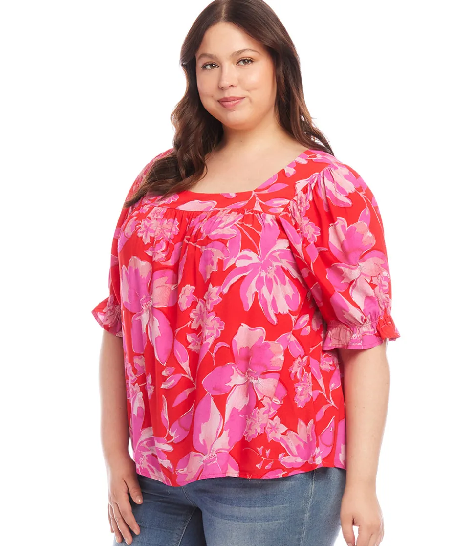 Plus Size Square Neck Top