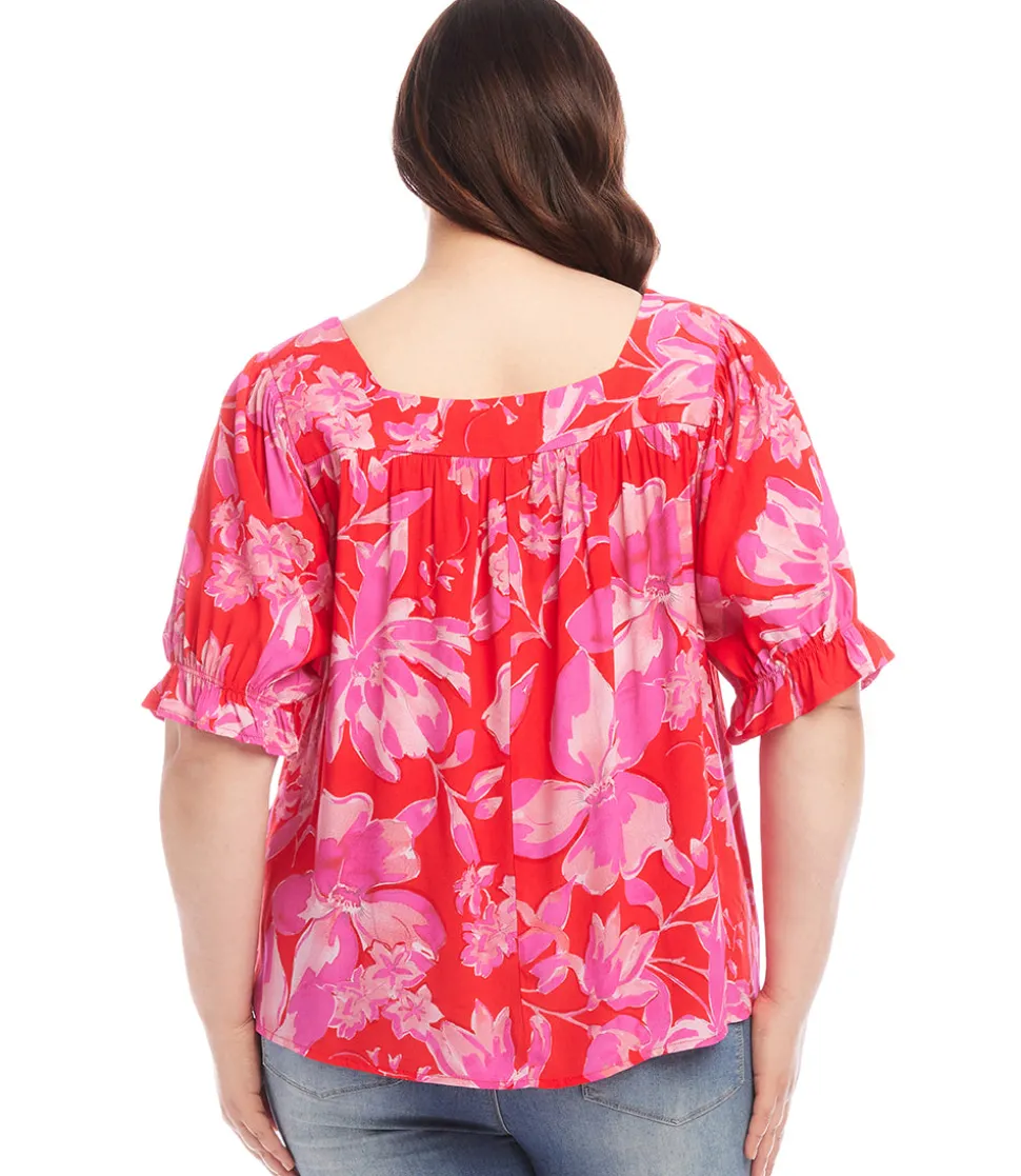 Plus Size Square Neck Top