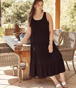 Plus Size Tiered Midi Dress