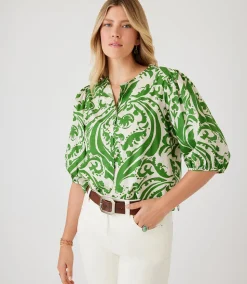 Puff Sleeve Button Front Shirt