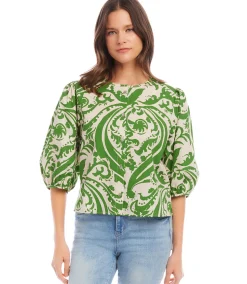 Puff Sleeve Button Front Shirt