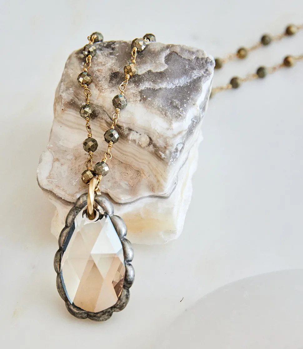 Pyrite Crystal Pendant Necklace