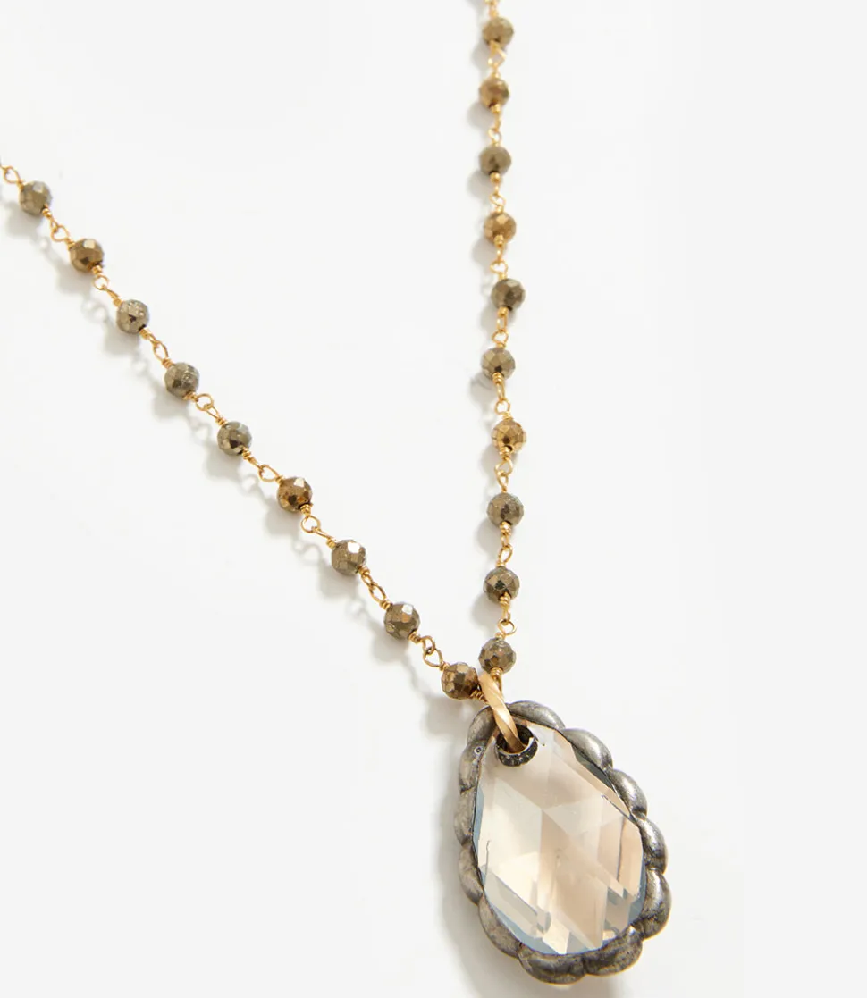 Pyrite Crystal Pendant Necklace