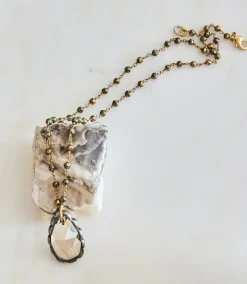 Pyrite Crystal Pendant Necklace