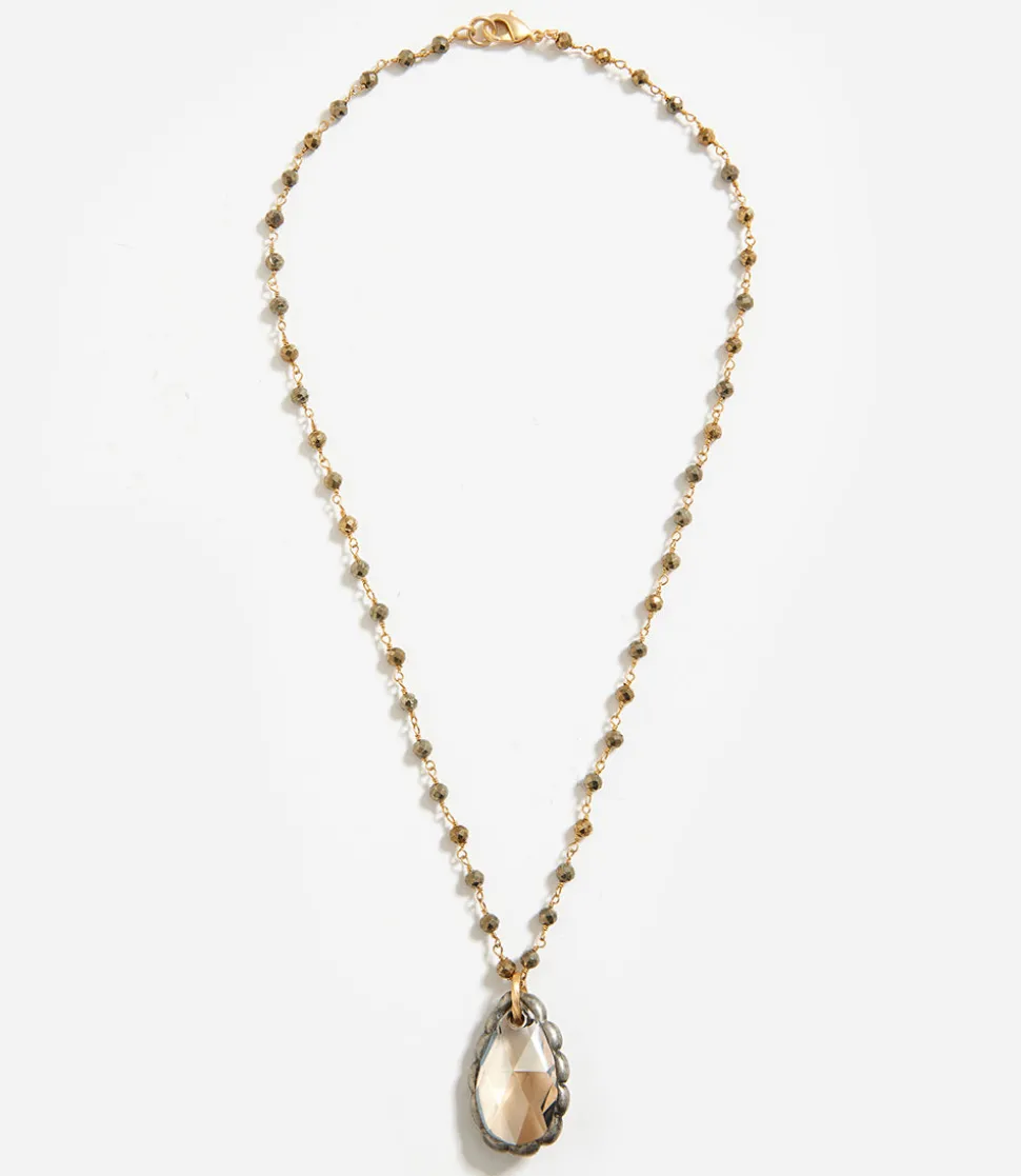 Pyrite Crystal Pendant Necklace