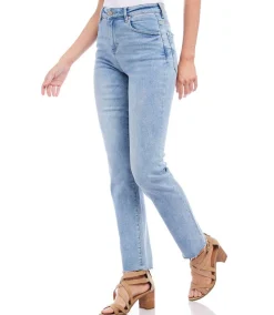 Raw Hem Straight Jeans