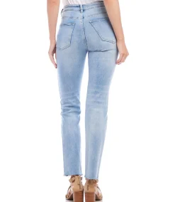 Raw Hem Straight Jeans