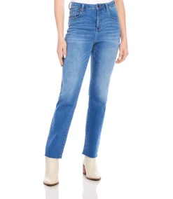Raw Hem Straight Jeans