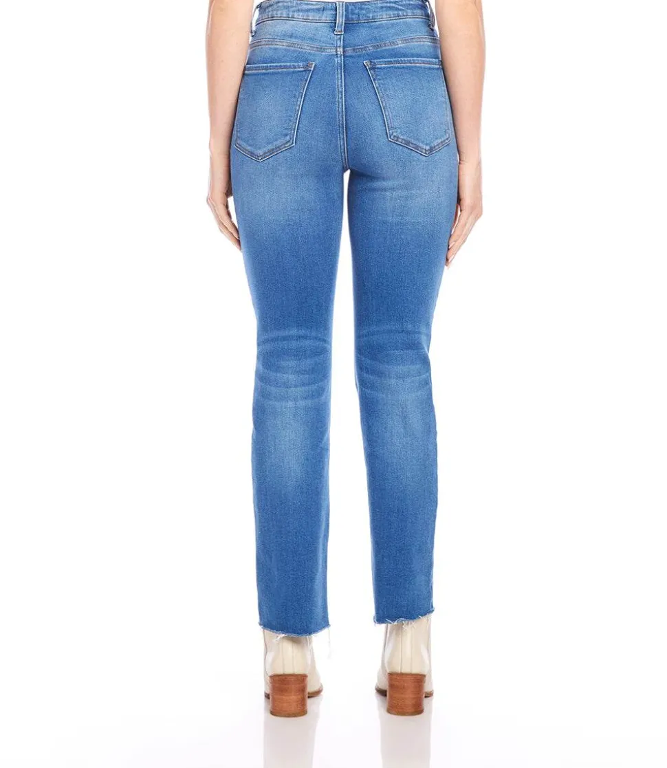 Raw Hem Straight Jeans