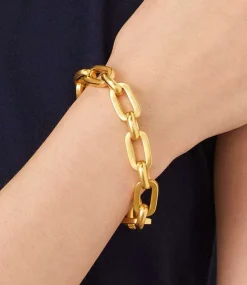 Rectangular Gold Linked Bracelet
