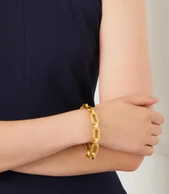 Rectangular Gold Linked Bracelet