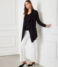 Ribbed Drape Front Cardigan